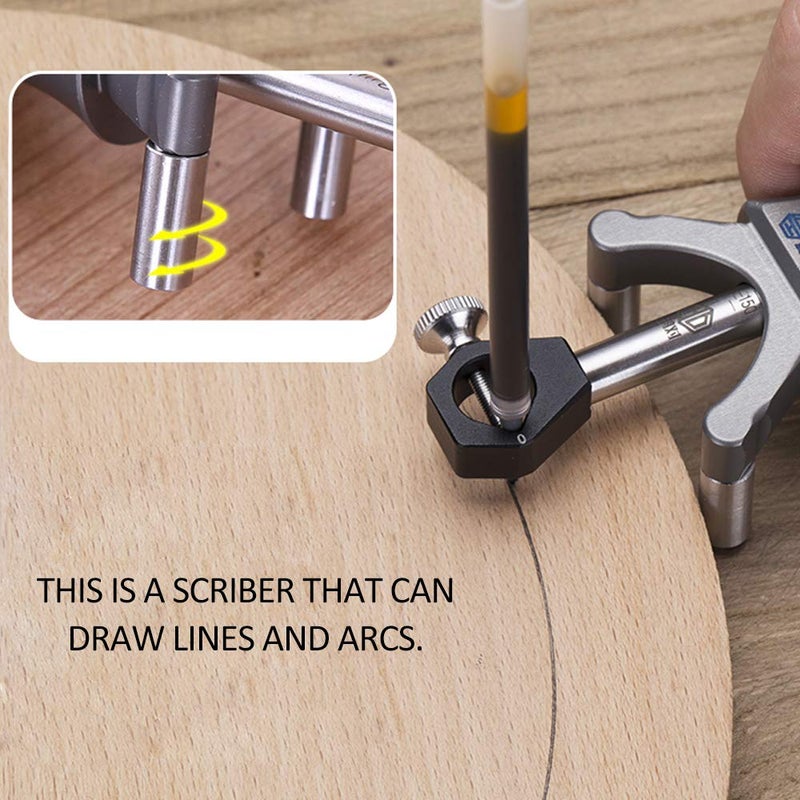 VISLONE Wood Scribe Tool Wheel Marking Gauge woodworking tool set 180 MM Sliding Mark Scraper Adjustable Precision Linear Arc Dual-purpose Scriber Parallel Line Drawing Tool - Image 2